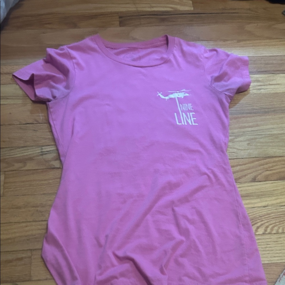 Vibrant Pink Nine Line T-shirt size medium